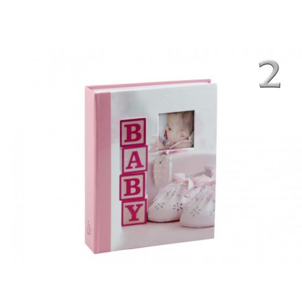 Fényképalbum baby ablakos 200 db-os 15x10 rózsaszin